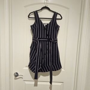 Derek Lam Crosby Navy and White Striped Mini Dress # 822